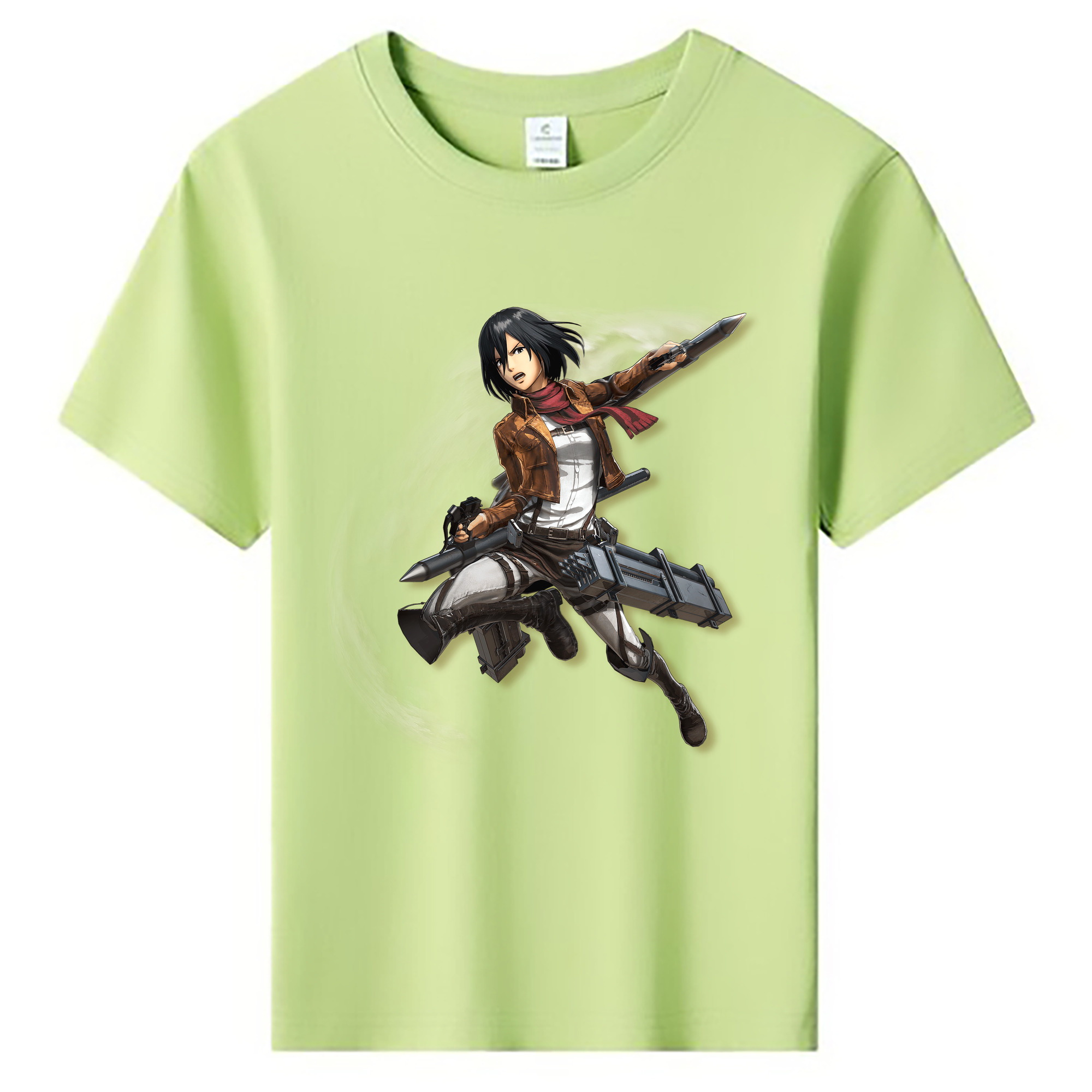 （画像用） 進撃の巨人 ミカサ·アッカーマン Attack on Titan Mikasa Ackerman 綿100％キッズTシャツ（フロントプリント）